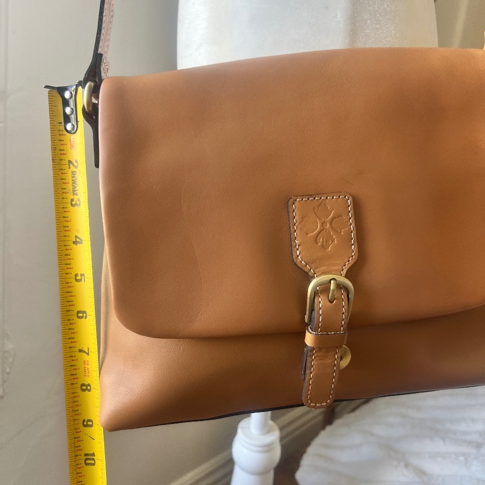 Patricia Nash, Boho Mili Leather Medium Flap Crossbody w Coin Pouch Hazelnut - Picture 8 of 12